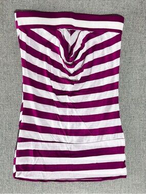 NWOT Wet Seal Strapless Magenta & White Striped Tube Top | OS